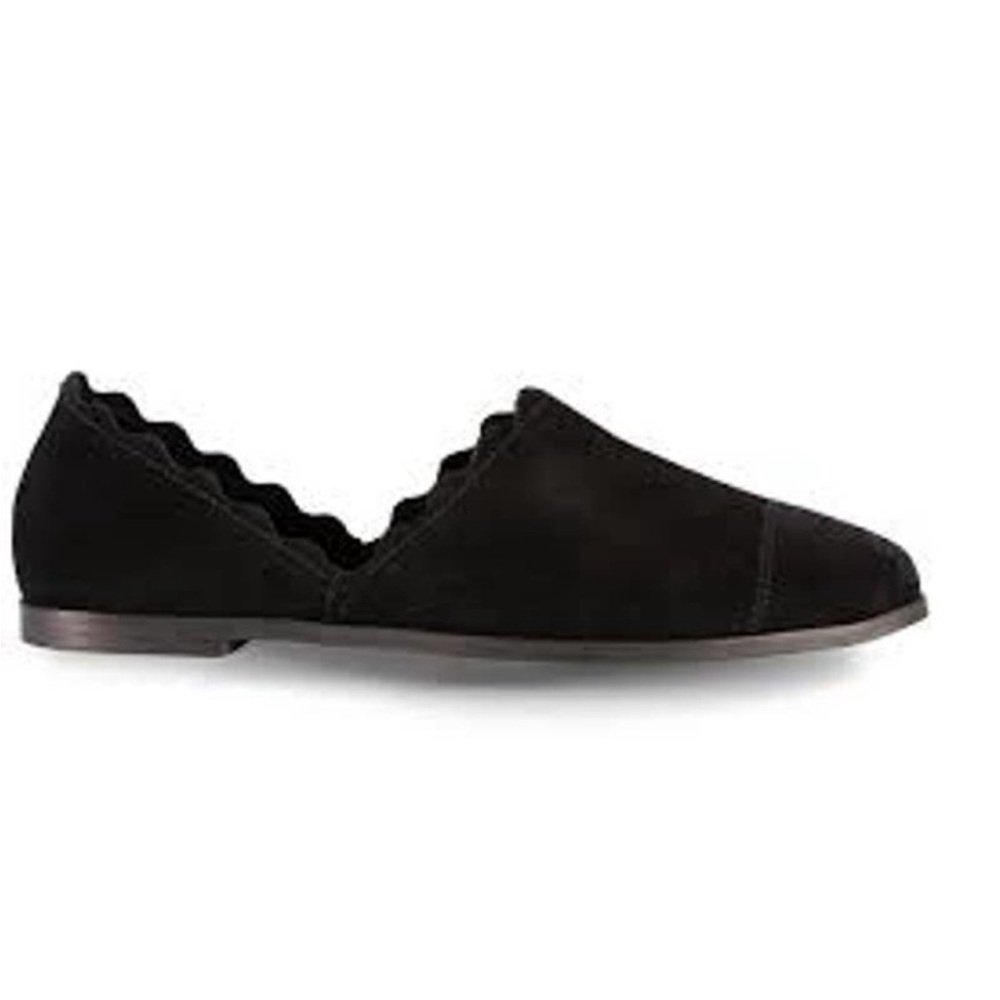 Anthro-Klub Nico Georgette‎ Scalloped Flats black suede